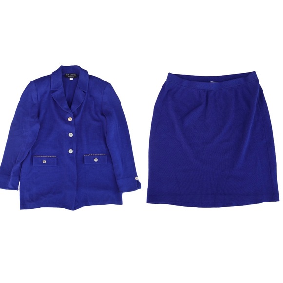 St. John Collection Dresses & Skirts - ST. JOHN COLLECTION Knit Skirt Set Suit Size 16 Skirt Size 16 Skirt Blue 2 Piece